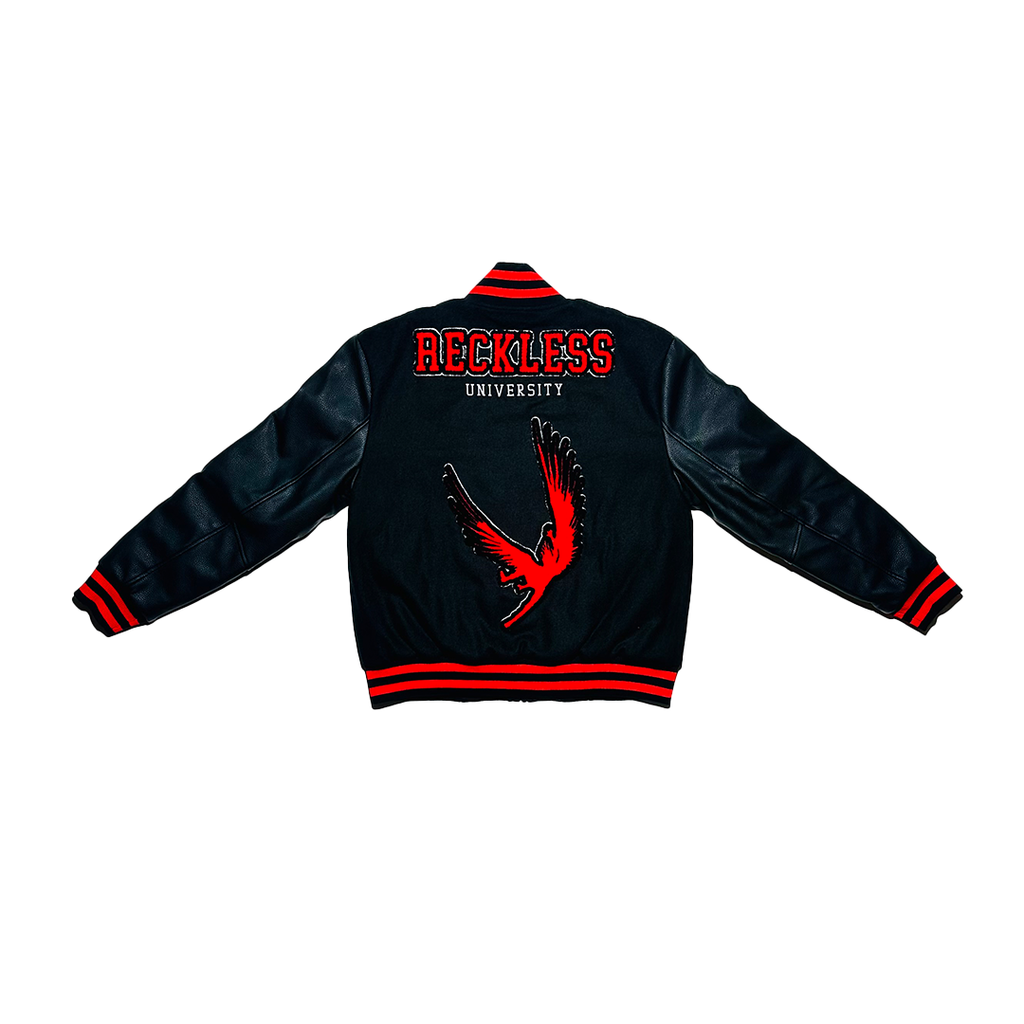 Sullivan King "Reckless University" Varsity Jacket (Black/Red)